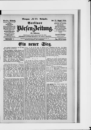Berliner Börsen-Zeitung vom 12.08.1914