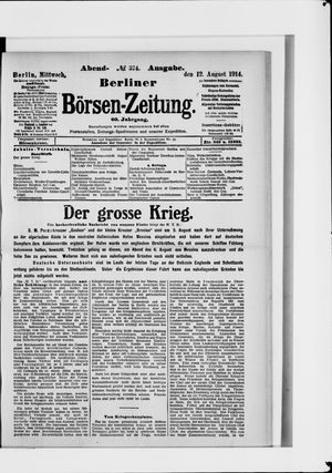 Berliner Börsen-Zeitung vom 12.08.1914