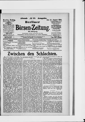 Berliner Börsen-Zeitung vom 14.08.1914