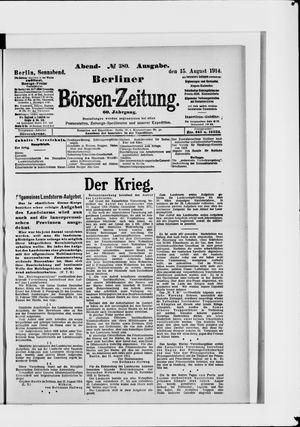 Berliner Börsen-Zeitung vom 15.08.1914