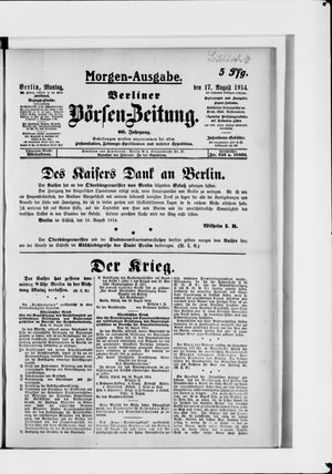 Berliner Börsen-Zeitung vom 17.08.1914