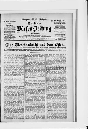 Berliner Börsen-Zeitung vom 19.08.1914