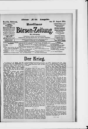 Berliner Börsen-Zeitung vom 19.08.1914