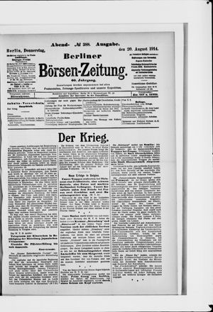 Berliner Börsen-Zeitung vom 20.08.1914