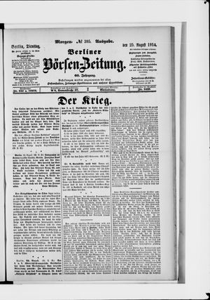 Berliner Börsen-Zeitung vom 25.08.1914
