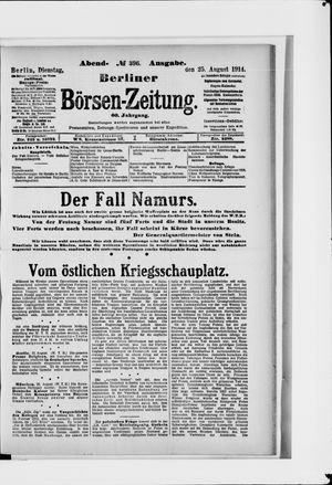 Berliner Börsen-Zeitung vom 25.08.1914
