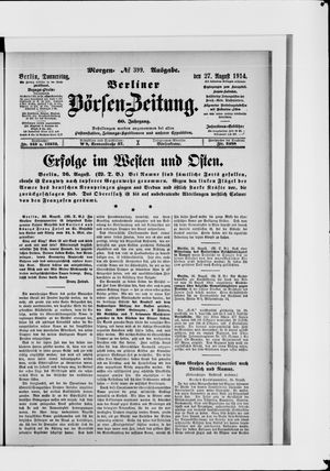 Berliner Börsen-Zeitung vom 27.08.1914