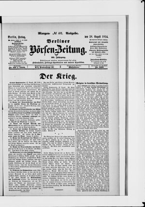 Berliner Börsen-Zeitung vom 28.08.1914