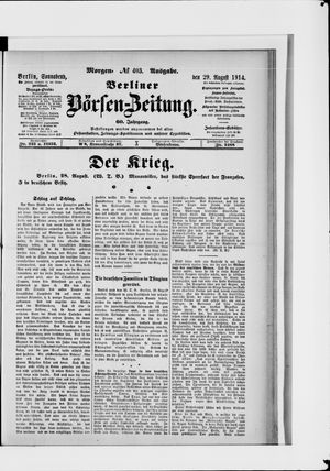 Berliner Börsen-Zeitung vom 29.08.1914