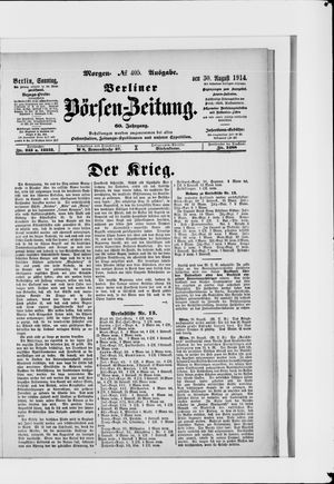 Berliner Börsen-Zeitung vom 30.08.1914