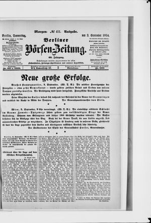 Berliner Börsen-Zeitung vom 03.09.1914