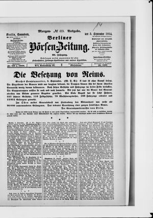 Berliner Börsen-Zeitung vom 05.09.1914