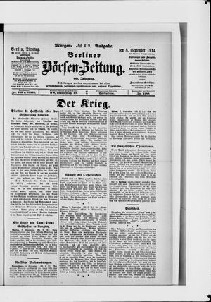 Berliner Börsen-Zeitung vom 08.09.1914