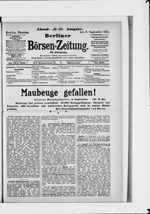 Berliner Börsen-Zeitung vom 08.09.1914