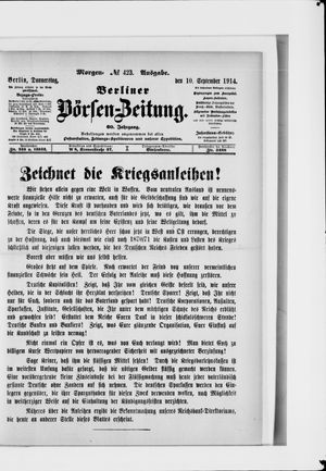 Berliner Börsen-Zeitung vom 10.09.1914