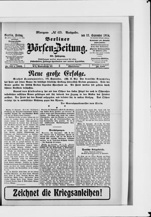 Berliner Börsen-Zeitung vom 11.09.1914