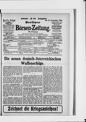 Berliner Börsen-Zeitung vom 11.09.1914