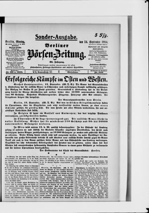 Berliner Börsen-Zeitung vom 14.09.1914