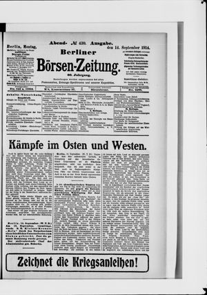 Berliner Börsen-Zeitung on Sep 14, 1914