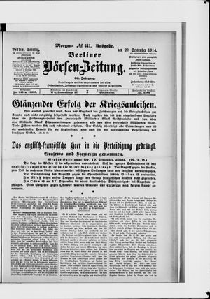 Berliner Börsen-Zeitung vom 20.09.1914