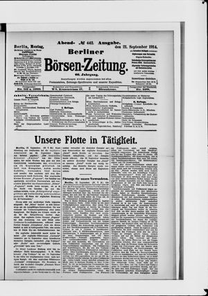 Berliner Börsen-Zeitung vom 21.09.1914