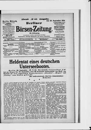 Berliner Börsen-Zeitung vom 23.09.1914