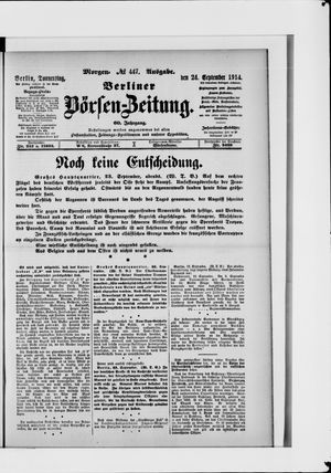 Berliner Börsen-Zeitung vom 24.09.1914