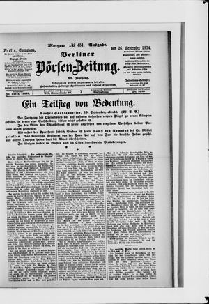 Berliner Börsen-Zeitung vom 26.09.1914