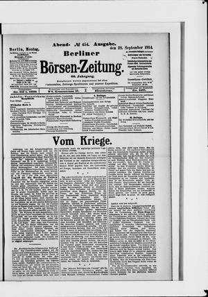 Berliner Börsen-Zeitung vom 28.09.1914