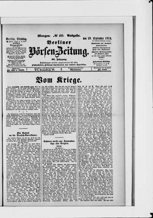 Berliner Börsen-Zeitung vom 29.09.1914