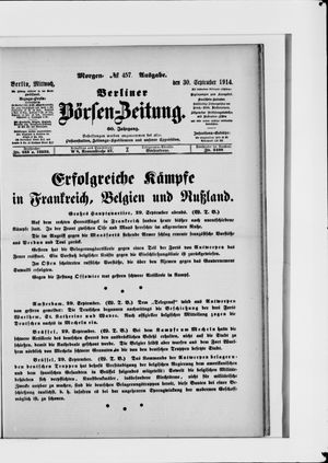 Berliner Börsen-Zeitung vom 30.09.1914