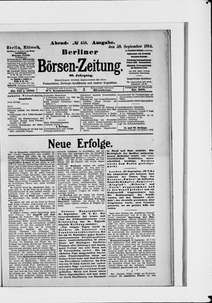 Berliner Börsen-Zeitung vom 30.09.1914