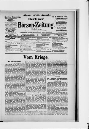 Berliner Börsen-Zeitung vom 01.10.1914