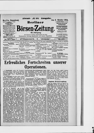Berliner Börsen-Zeitung vom 03.10.1914