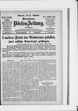 Berliner Börsen-Zeitung vom 04.10.1914