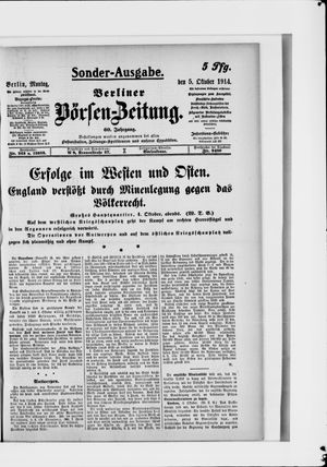 Berliner Börsen-Zeitung vom 05.10.1914
