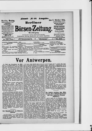 Berliner Börsen-Zeitung vom 05.10.1914