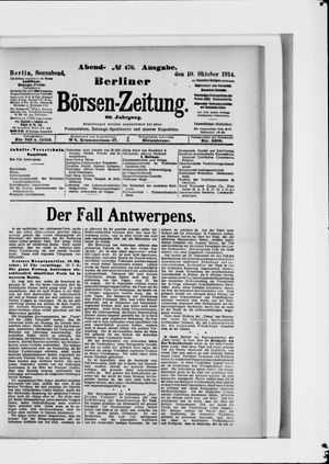 Berliner Börsen-Zeitung vom 10.10.1914