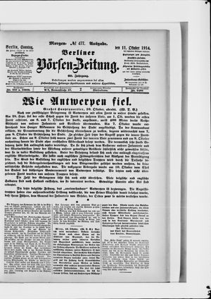 Berliner Börsen-Zeitung vom 11.10.1914