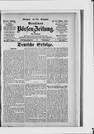 Berliner Börsen-Zeitung vom 18.10.1914