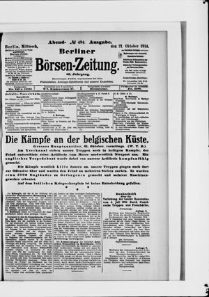 Berliner Börsen-Zeitung vom 21.10.1914