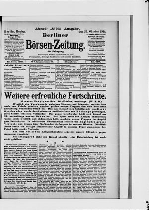 Berliner Börsen-Zeitung vom 26.10.1914