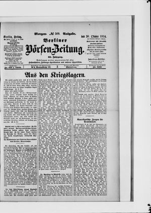 Berliner Börsen-Zeitung vom 30.10.1914