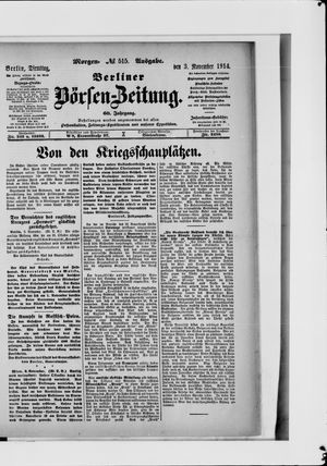 Berliner Börsen-Zeitung vom 03.11.1914