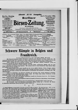 Berliner Börsen-Zeitung vom 03.11.1914