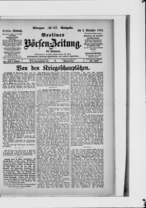 Berliner Börsen-Zeitung vom 04.11.1914