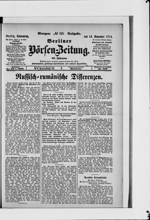 Berliner Börsen-Zeitung vom 14.11.1914
