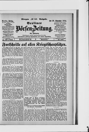 Berliner Börsen-Zeitung vom 20.11.1914