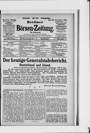 Berliner Börsen-Zeitung vom 20.11.1914