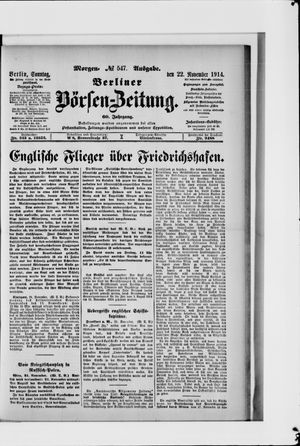 Berliner Börsen-Zeitung vom 22.11.1914